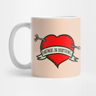 Cupid's Arrow And Red Heart Typography Mug